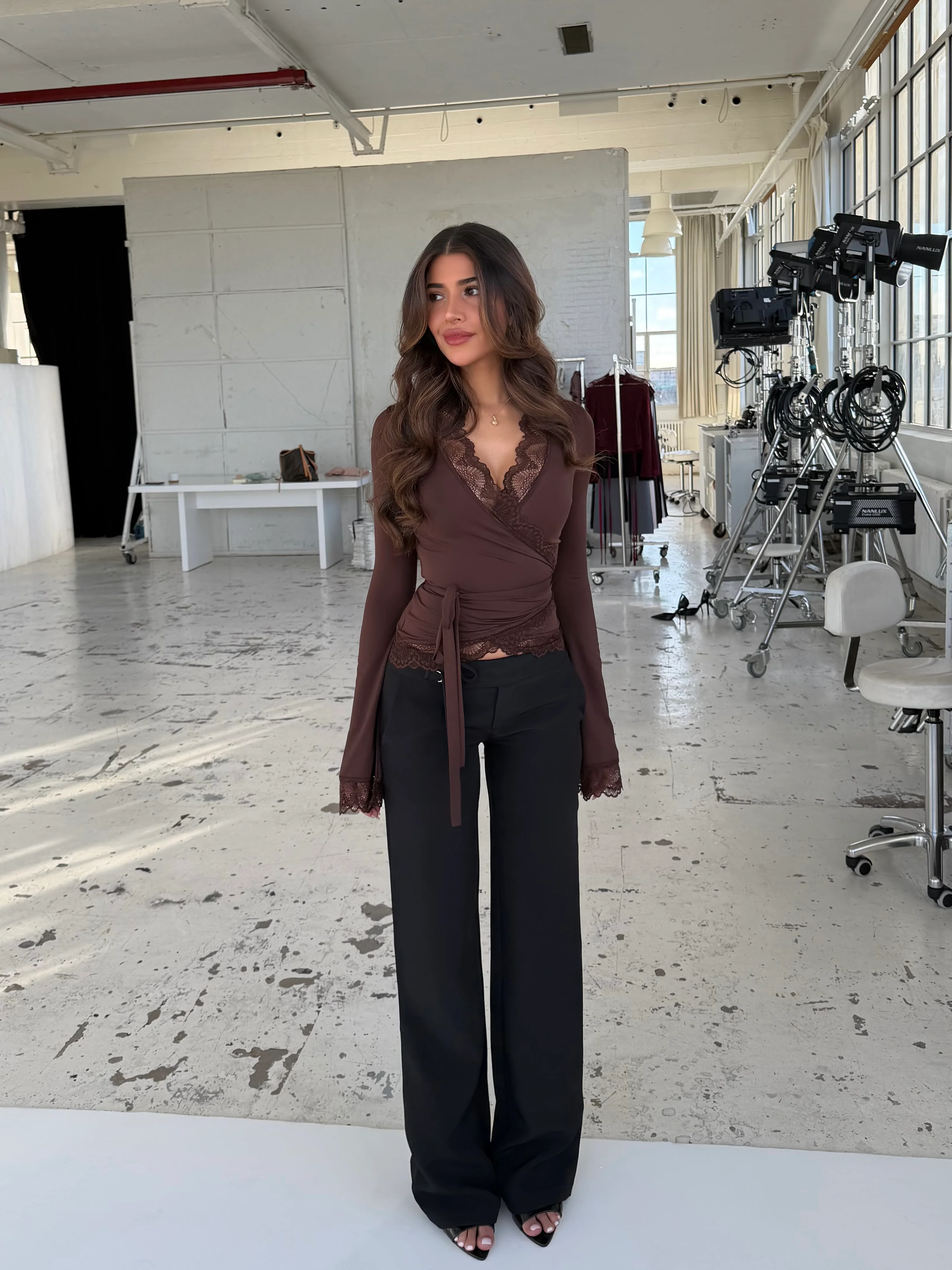 New Ballerina Basic Lace Top – Dark brown - Image 3