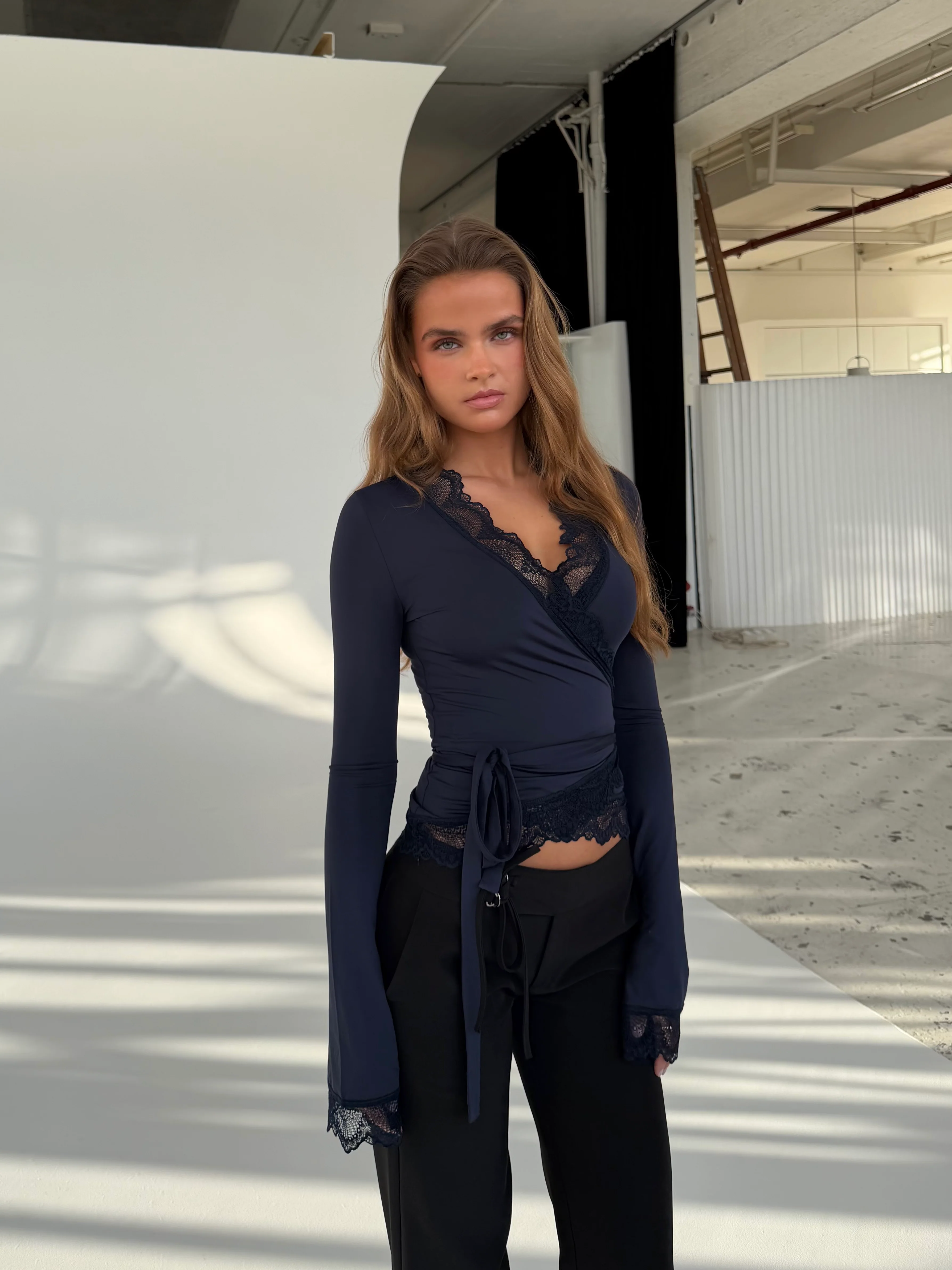 New Ballerina Basic Lace Top – Dark blue - Image 3