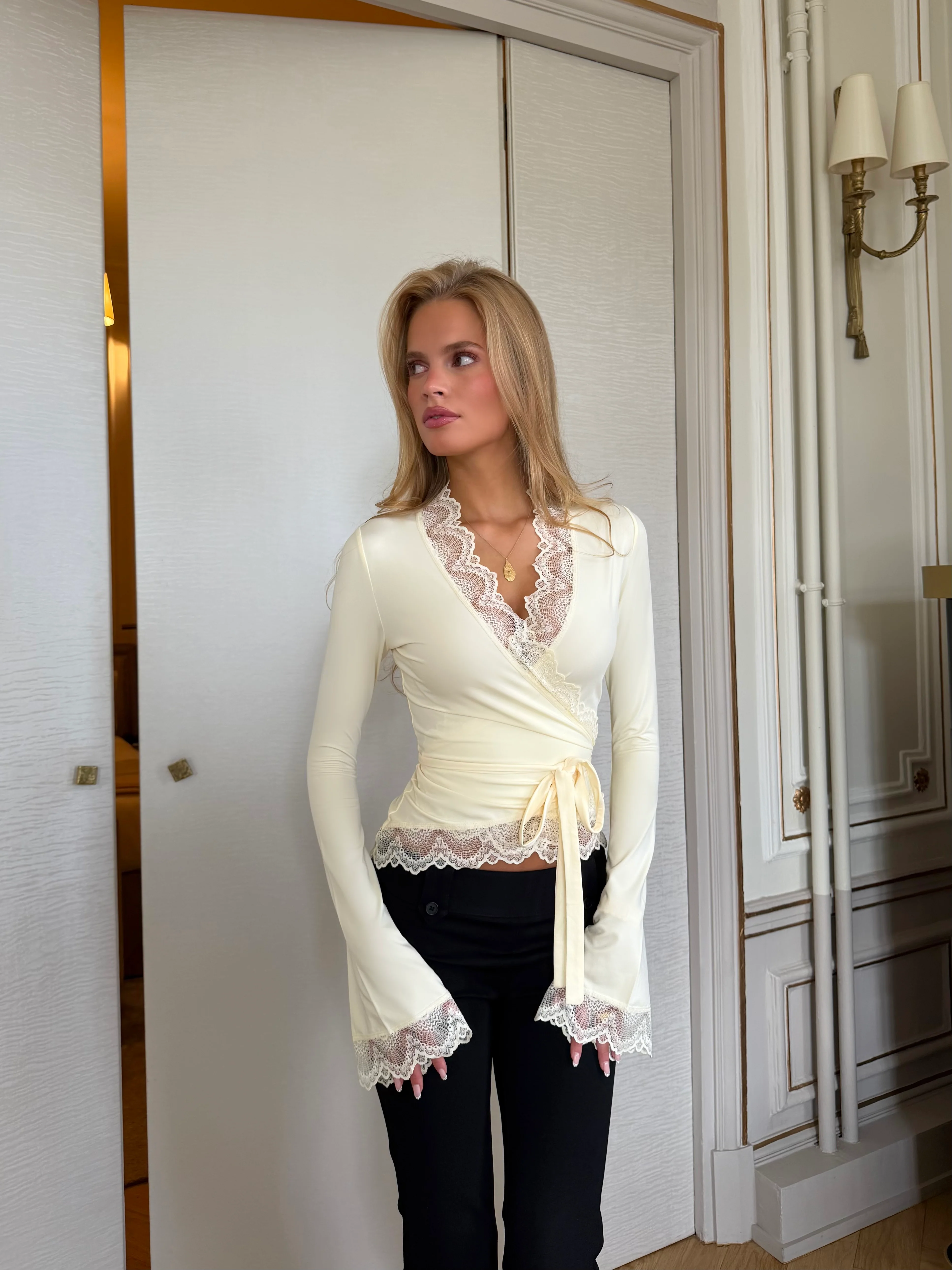 New Ballerina Basic Lace Top – Light yellow - Image 4