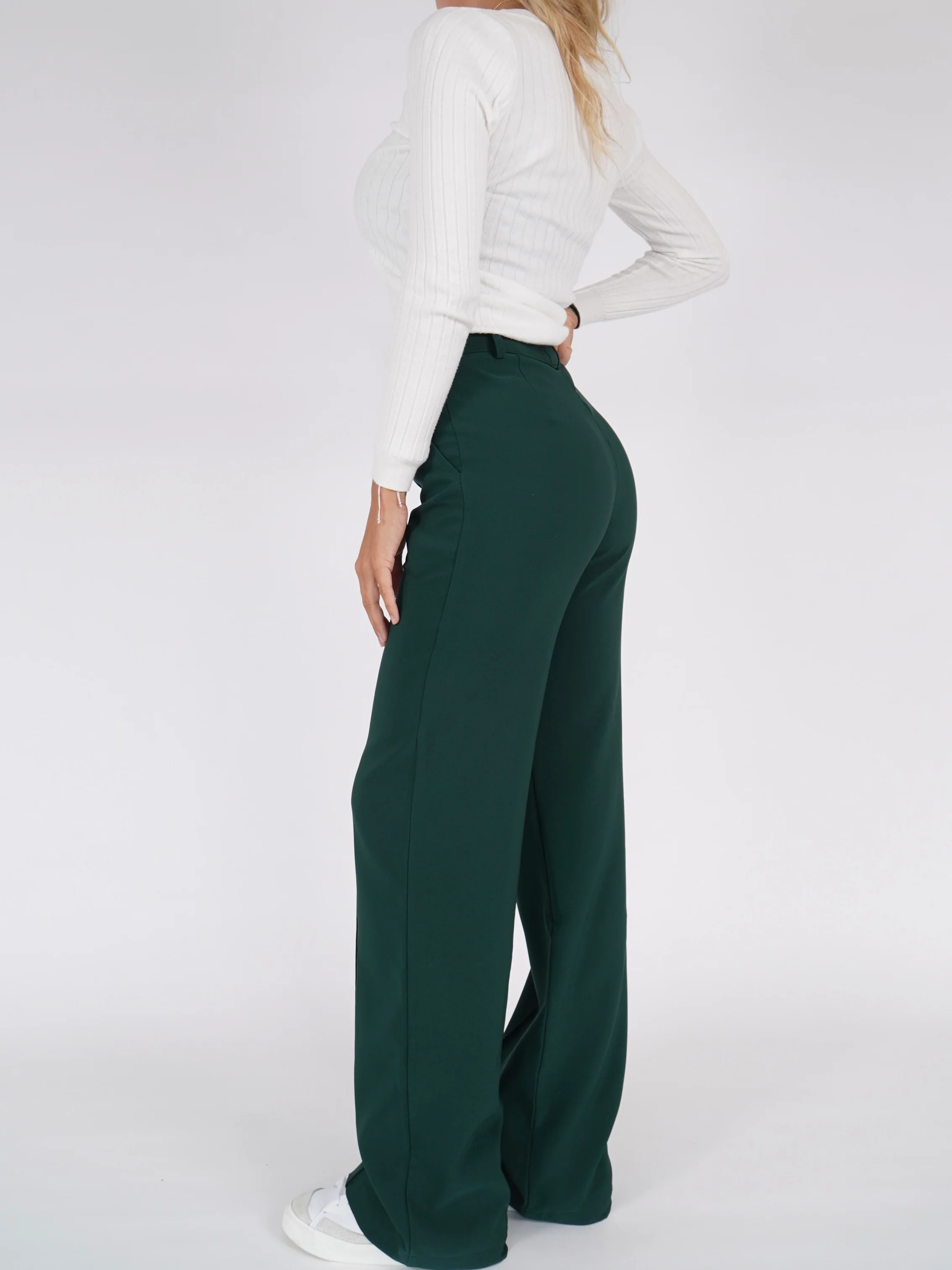Vera Wide trousers - dark green - Image 3